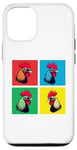 iPhone 12/12 Pro Colorful Cool Chicken Art, Crazy Chicken Rooster Family Case