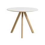 HAY - CPH20 2.0 Table Lacquered Oak Frame Ø90 X H74  White Laminate Tabletop Lacquered Edge - Matbord - Ronan & Erwan Bouroullec - Vit - Trä