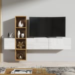 TV Unit 180 cm Modern Wall TV Stand Living Room Cabinet Gloss Doors