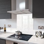 Premier Range White Cosmos Glass Splashback - 60cm Wide x 40cm High