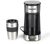 Salter Digital One Cup Filter Coffee Maker w/ Timer, 420ml Travel Mug, Reusable