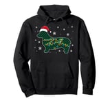 Corgi Buffalo Plaid Christmas Santa Hat Lights Snowflakes Pullover Hoodie