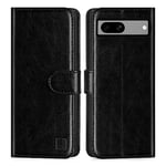 32nd Book Wallet PU Leather Case Cover for Google Pixel 7A, Flip Case With RFID Blocking Card Slots, Magnetic Closure and Built In Stand - Black