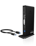 ICYBOX – IB-DK2241AC, docking station for laptops, USB 3.0, black (20850)