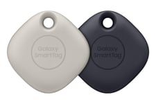 Samsung Galaxy SmartTag Bluetooth Item Finder and Key Finder, 120 m Finding Range, 2 Pack, Black & Oatmeal (UK Version)