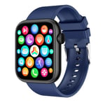 Smart bluetooth watch QX7 black blue bracelet en silicone fréquence cardiaque podomètre température corporelle