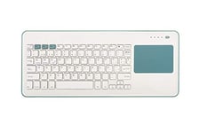 SilverHT Touchpad Wireless KB White + Blue clavier Bluetooth QWERTY Espagnole Bleu, Blanc - Claviers (Sans fil, Bluetooth, Clavier à membrane, QWERTY, Bleu, Blanc)