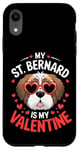 iPhone XR St Bernard My Valentines Hearts Day Dog Mom Dad Case