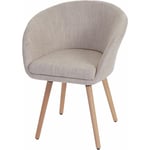 Jamais utilisé] Chaise de salle à manger Malmö T633, fauteuil, design rétro des années 50, tissu, crème/gris