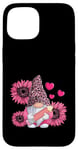 iPhone 15 Leopard Gnome Sunflower and Pencil Valentines Day Teacher Case