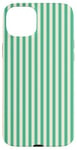 iPhone 15 Plus Cute Green and Beige Vertical Stripes Girly Striped Case