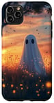 iPhone 11 Pro Max Cute Ghost In Wildflower Field Night Sky Fireflies Halloween Case