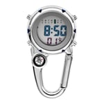 Multifunktionell självlysande Clip On Carabiner Watch Mini Quartz Watch Compass för utomhusklättringsaktiviteter