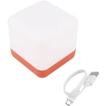 Usb Mise en Charge Carré CréAtif avec Sleep Light Flip Timer Veilleuse led ÉConomie D'éNergie Lampe de Table-Orange