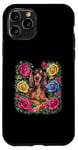 iPhone 11 Pro Cartoon Irish Setter dog with roses Case