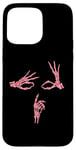 iPhone 15 Pro Max Rose Pink Skeleton Hands Shh Say Less Rose Pink Graphic Case