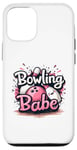 Coque pour iPhone 12/12 Pro Bowling Babe Fun Bowling Design, jolie boule et épingles kawaii