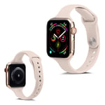 Apple Watch Series 5 40mm yksinkertainen silikoninen kellonauha - Vaalea Pinkki