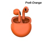 Air Pro 6 TWS Casque sans fil avec micro Fone Bluetooth ¿couteurs Sport ¿couteurs Pro6 J6 Casque pour Apple iPhone Xiaomi Huawei-Orange Casque_XINENGJI