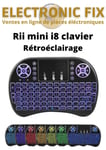 Télécommande Rii Mini Clavier i8 Rétroéclairage AZERTY Touchpad Smart TV, PC