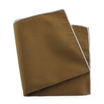 Pochette soie, Tabacco, ourlet Rose crocus - Marron -  FABRIQUE EN ITALIE.