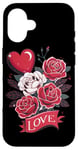 Coque pour iPhone 16 Love Heart And Roses Présentoir floral romantique