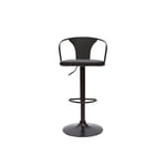 Tabouret de bar industriel noir réglable pivotant 360° beckett