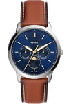 Fossil Montre Neutra de Multifonction à Phase Lunaire en Acier Inoxydable, pour Homme, FS5903