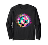 Tie Dye Soccer Ball for All Soccer Lovers Men Women and Kids Long Sleeve T-Shirt