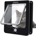 Chatière pour Chat, Chatière Imperméabiliser avec verrou Rotatif à 4 Voies pour Chat, Petit Chien, Facile à Installer et à Utiliser, Version améliorée