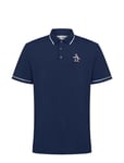 Original Penguin Golf Heritage Piped Polo With Over D Logo Marinblå