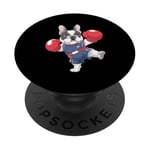 Dog Kickboxer Kickboxing Kickbox Kickboxers PopSockets Adhesive PopGrip