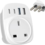 UK To Italy Plug Adapter with USB C | MyTravelPal® Travel Plug Adapter UK to | &