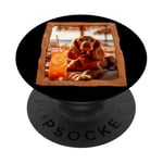 Vibes de plage pour chien avec cocktail et détente PopSockets PopGrip Adhésif