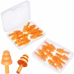 Ahlsen - Bouchons d'oreilles en silicone, 10 paires de bouchons d'oreilles nageur, adultes, protection auditive pour voyage de sommeil, orange