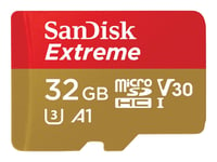 SanDisk Extreme - Carte mémoire flash - 32 Go - A1 / Video Class V30 / UHS-I U3 / Class10 - microSDHC UHS-I
