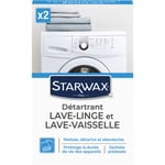 Starwax - Nettoyant détartrant pour lave-linge et lave-vaisselle 2 sachets de 75g