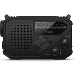 Philips TAR1609 matkaradio ja taskulamppu, musta