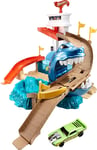 Hot Wheels Color Shifter Sharkport Showdown, Playset Shark Thematic, Includes To