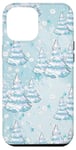 iPhone 12 Pro Max Light Blue Icy Snow Christmas Tree Winter Holiday Coquette Case