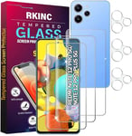 RKINC Verre Trempé pour Redmi Note 12 Pro 5G, Note 12 Pro Plus 5G avec Caméra Protecteur [Lot de 3 + 3] Film Protection écran, Dureté 9H 0,33 mm HD Glass [sans Bulles d'air][Résistant aux rayures]