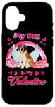 iPhone 16 My Dog Is My Valentine Funny St Bernard Dog Valentines Day Case