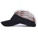 Herr Novelty Spiked Hair Visor Sol Roliga Golfhattar Fake Peruk Peaked Justerbar Baseballkepsar - kaki