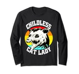 Funny Possum Childless Cat Lady Kamala Harris 2024 Crazy Cat Long Sleeve T-Shirt