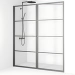 Macro Design Empire Nisjedusj Swing - med Gunmetal Profil / 75+98cm Klart Glass Sprosser