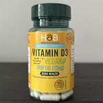 H&B VEGAN Vitamin D3 1000 I.U 25ug 90 Capsules Healthy Bone, Muscle & Immunity