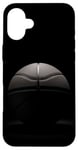 Coque pour iPhone 16 Plus Ballon de basket simple noir et blanc