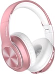 TuneFlux Wireless Bluetooth Headphones Over Ear, 80H Playtime, 3EQ Rose Gold 