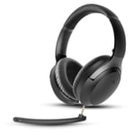 Avantalk Aria 3 - Bluetooth 5.3 Noise-Cancelling Headset with Mic for Work Calls & Music, Wireless ANC Headset with Detachable Noise Filtering Microphone with Sidetone for PC Computer