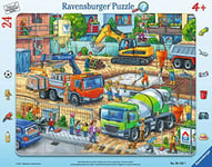 Ravensburger- Auf Der Baustelle Ist Was Los 05142-Il se Passe Quelque Chose sur Le Chantier. Puzzle Cadre 24 pièces pour Enfants à partir de 4 Ans Recherche, 05142, Teal/Turquoise Vert